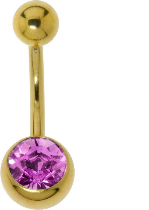 Produktbild Bijouteria Bauchpiercing (PVD Beschichtung (goldfarbig), Kristall, Chirurgenstahl 316L)