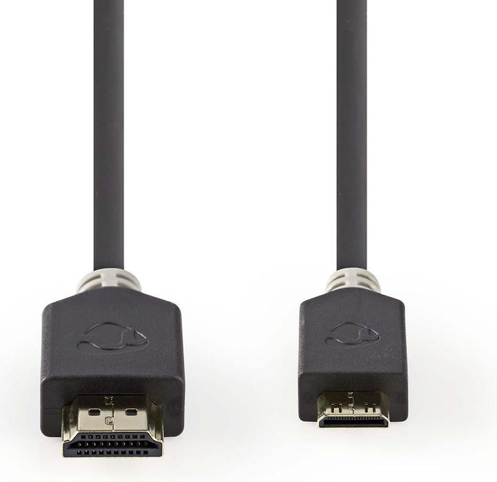Actual product image Nedis High Speed??HDMI T Cable with Ethernet HDMIT Male HDMIT Mini Male 4K@60Hz 18 Gbps 2.00 m (2 m, HDMI)