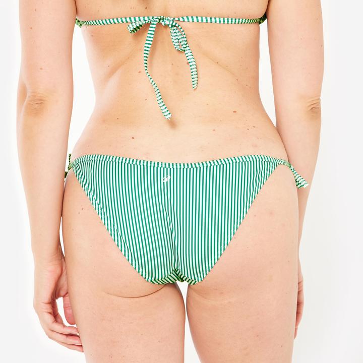 Image du produit Olaian Bas de maillot de bain surf culotte nouée rayée Femme - Sofy vert et blanc (40, 42)