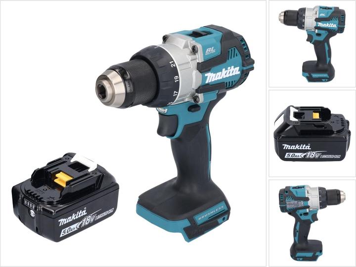 Image du produit Makita DDF 489 T1 Perceuse-visseuse sans fil 18 V 73 Nm Brushless + 1x batterie 5,0 Ah - sans chargeur (Fonctionnement sur batterie)