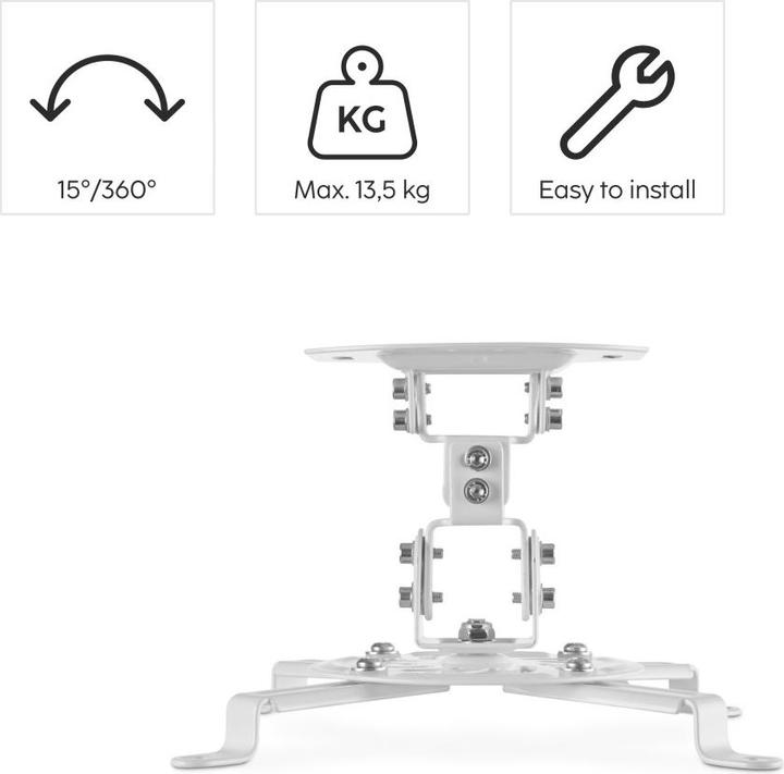 Actual product image Hama Projector mount, swivelling, rotatable, tiltable, for ceiling, up to 13.5 kg (Ceiling)
