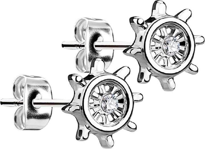Image du produit Star Piercing Boucles d'oreilles Yachtrad argent avec cristal argenté (Laiton, Acier chirurgical 316L)