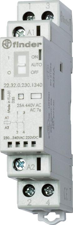 Image du produit Finder Contacteur d'installation 230VAC/DC,1S+1Ö,LED 22.32.0.230.4540