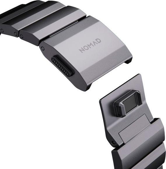 Produktbild Nomad Armband Aluminium Apple Watch Gray (21.5 mm, grade N52 magnet, Edelstahl 316, Aluminium)