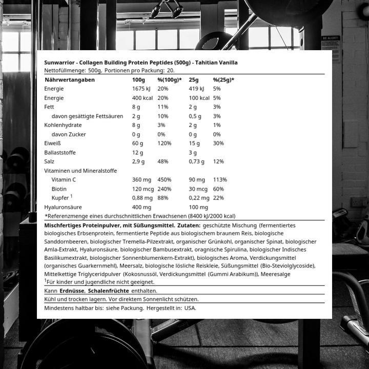 Actual product image Sunwarrior Collagen Building Protein Peptides Tahitian Vanilla (1 Piece, Powder, 500 g)
