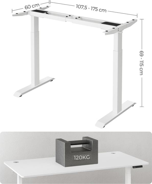 Actual product image Songmics Höhenverstellbares Schreibtischgestell