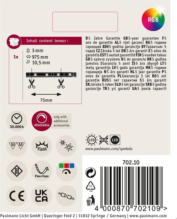 Productafbeelding Paulmann YourLED Uitbreiding (RGB, 97.50 cm, Interieur)