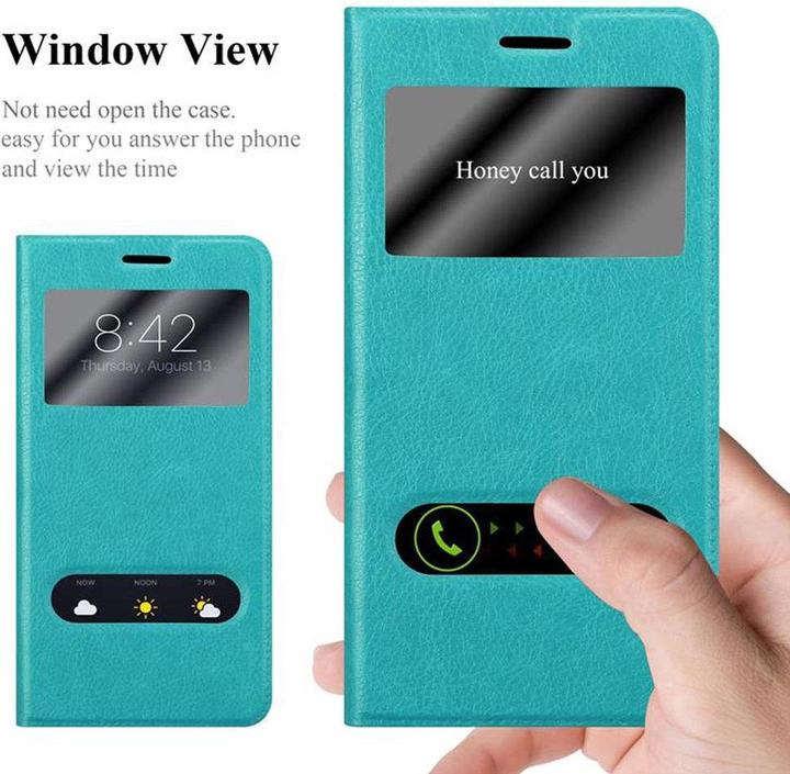 Actual product image Cadorabo Book with View double window cover (Samsung Galaxy A8 (2018))