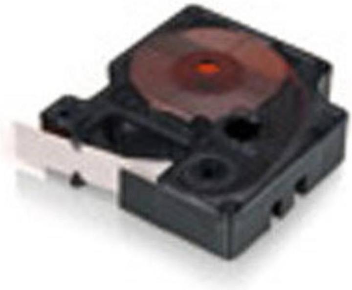 Produktbild Dymo Rhino 19mm weiß auf rot Vinyl (1.90 cm, Rot)