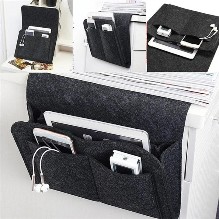 Image du produit Alopini 1pc feutre sac de rangement de chevet accrocher le stockage organisateur lit titulaire sacs