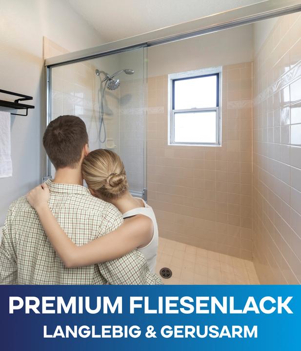 Produktbild Plid Fliesenlack 2,25l Cremeweiss glänzend, für ca. 23m² / Fliesenfarbe Lack Küche/Bad (Cremeweiss, 2.25 l)