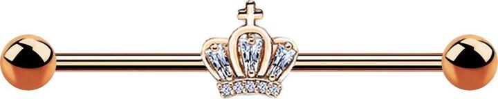 Image du produit Star Piercing Barbell rosegold mit Krone (Acier chirurgical 316L, Laiton)