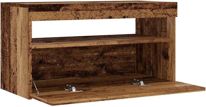 Actual product image VidaXL TV Schrank Lowboard Fernsehschrank Fernsehtisch LED 2 Stk. Altholz-Optik (75 x 35 x 40 cm)