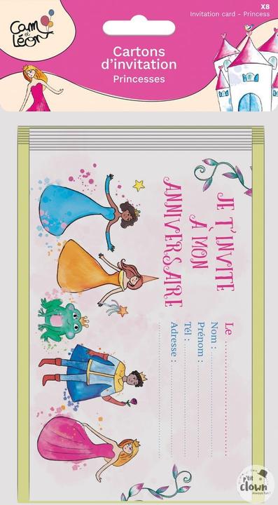 Immagine prodotto P'tit Clown Invito Principesse Disney Vivi la tua storia (8 pz.)