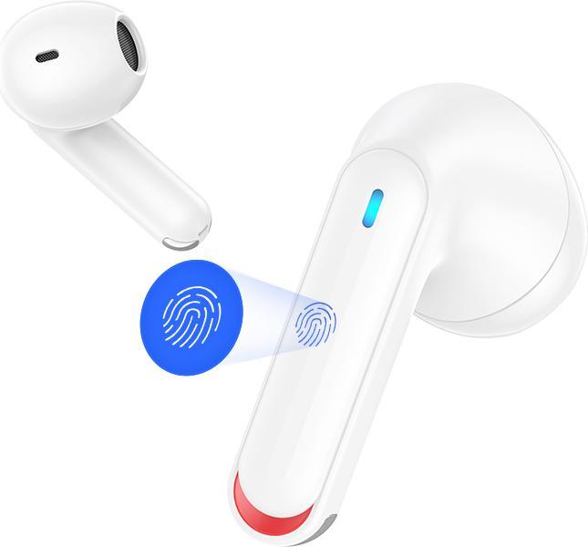 Actual product image Usams Słuchawki Bluetooth 5.2 TWS NX10 Series Dual mic bezprzewodowe biały/white BHUNX02 (ANC, 5 h, Wireless)