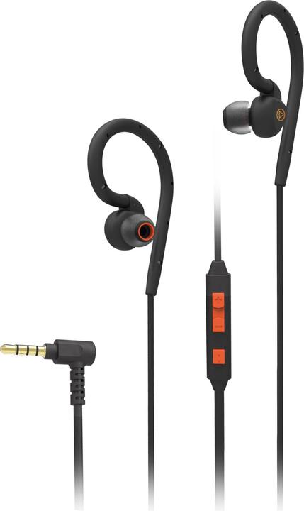 Actual product image Vivanco Sports in-ear headphones, for outdoor/indoor training, IPX5, black/orange (Cable)