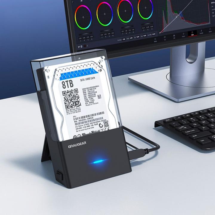 Actual product image Graugear Dock-Geh?use f?r 3,5"/2,5" HDD/SSD, USB3.2 Gen1 (USB-C, 1 Ports)