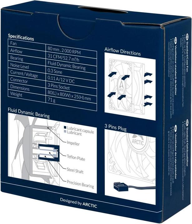Image du produit Arctic Ventilateur PC F8 (80 mm, 1 x)