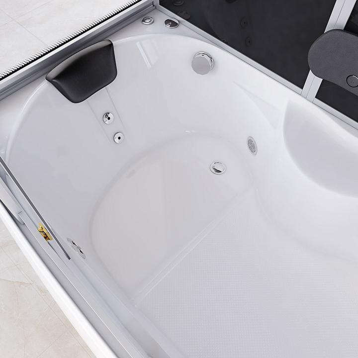 Produktbild Home Deluxe Dampfdusche mit Whirlpoolfunktion und LED-Beleuchtung YARU BLACK - 170x90x220 cm