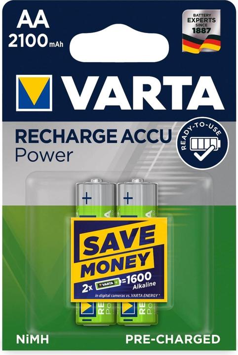 Image du produit Varta Recharger Accu Power (2 pcs, AA, 2100 mAh)