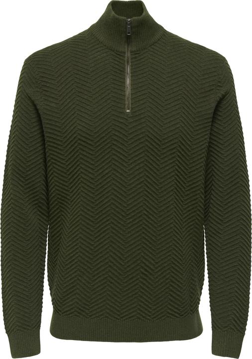 Only & Sons Onsmace Reg 12 Herringbon Half Zip Knit