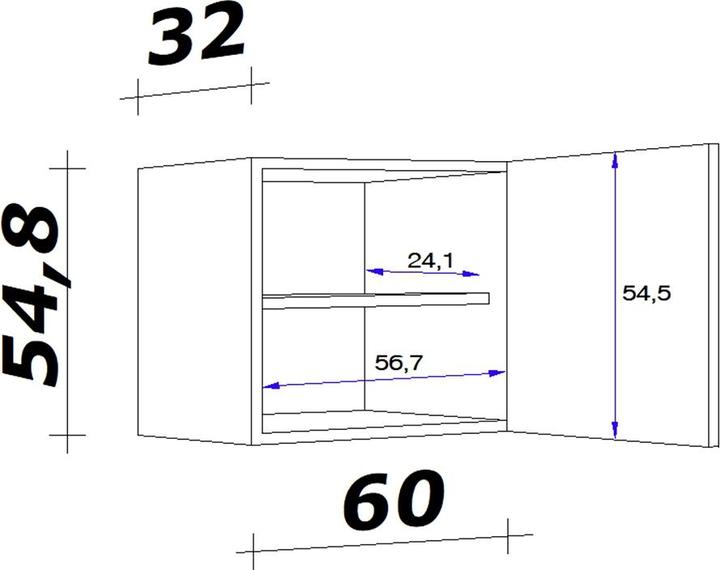 Actual product image Flex Well Wall unit Samoa/Murano width 60 cm sonoma oak (60 x 32 x 54 cm)