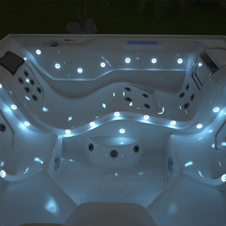 Actual product image Home Deluxe Outdoor whirlpool TEAM-STAR, 34 massage jets LED, steps and thermal cover, 5 persons (5 pers.)