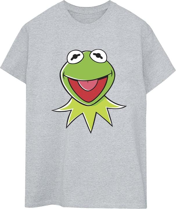 Actual product image Disney Womens/Ladies Muppets Kermit Head Cotton Boyfriend T-Shirt (XL)