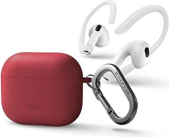 Immagine prodotto Uniq etui Nexo AirPods 3 gen + ganci auricolari in silicone czerwony/corallo (Borsa per cuffie)