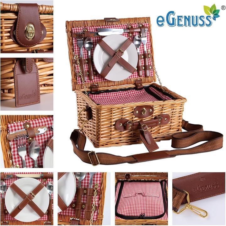 Immagine prodotto EGenuss Picknickkorb-Set für 2 Personen mit Kühlfach