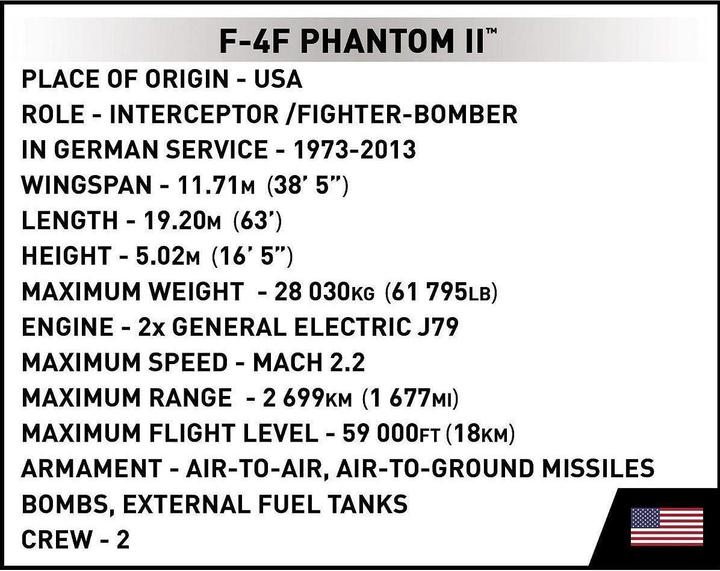 Actual product image Cobi ARMED FORCES 5898 F-4F PHANTOM II (AIR) 666K