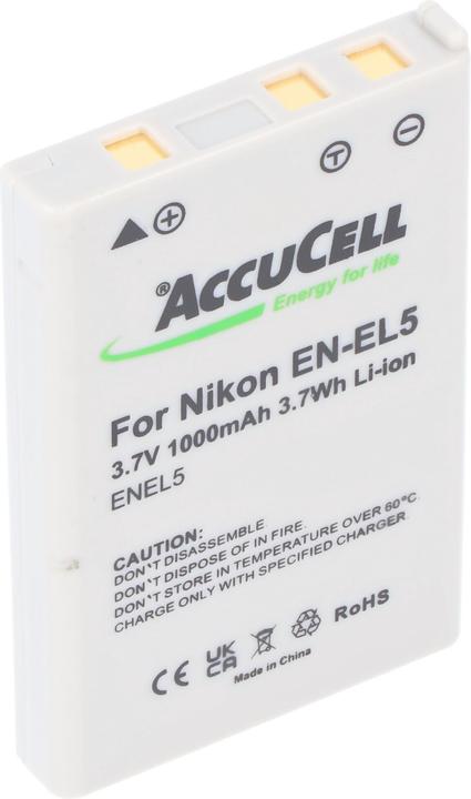 Image du produit AccuCell batterie compatible avec Nikon EN-EL5, Duracell CP1 (Batterie)