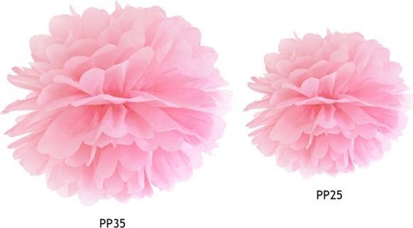 Immagine prodotto Partydeco Pompon di carta velina, rosa chiaro, 25 cm (1 pz.)