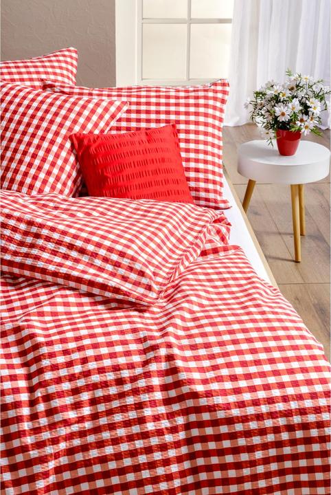 Actual product image Night Fashion Check red/white (Duvet cover, 200 x 210 cm)