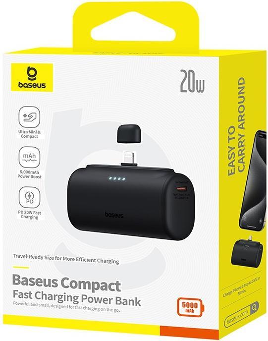Actual product image Baseus Powerbank OS-Baseus Compact IP 5000mAh 20W (black) (5000 mAh, 20 W, 20 Wh)