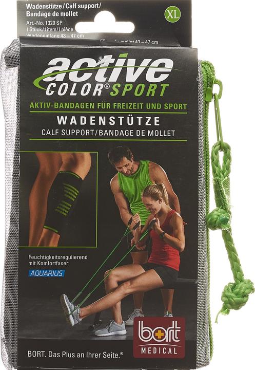 Produktbild Bort Medical ActiveColor Sport Wadenstütze XL schwarz (XL)