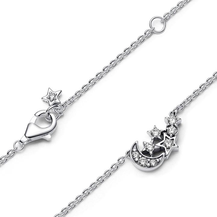 Immagine prodotto Pandora Collana con luna e stelle scintillanti (Argento 925, 38 - 45 cm)