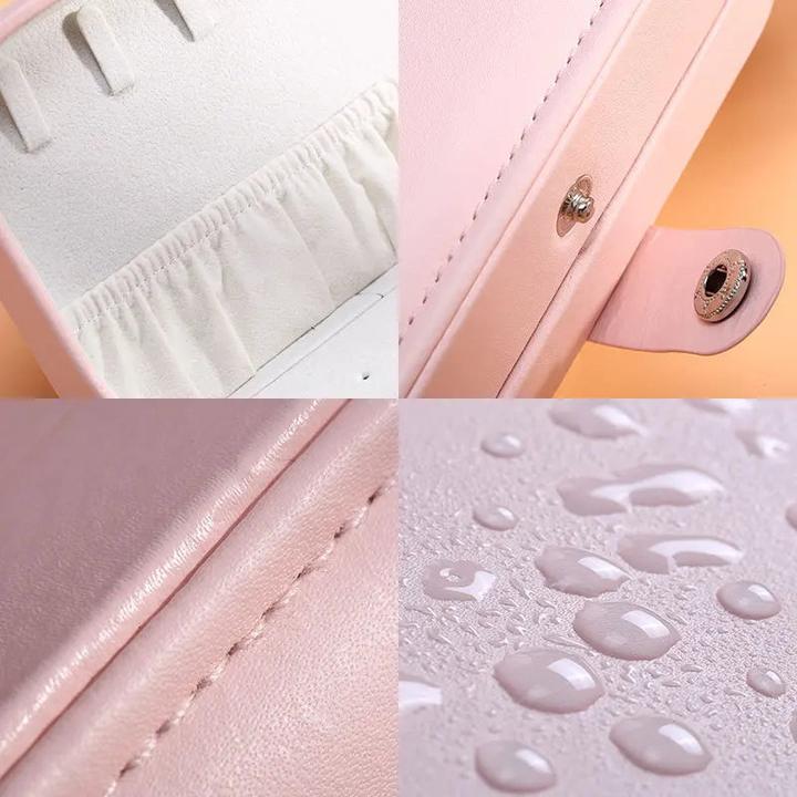 Produktbild Only-Bags.Store Tragbare Schmuckschatulle, Schmuck-Organizer, Reise-Schmuckkästchen, Aufbewahrungsbox aus Leder mit