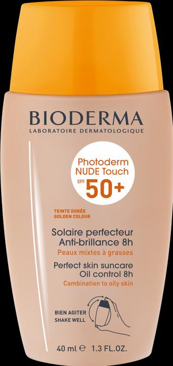Image du produit Bioderma Photoderm Nude Touch Mineral SPF50+ dorée (Crème solaire visage, SPF 50+, 40 ml)