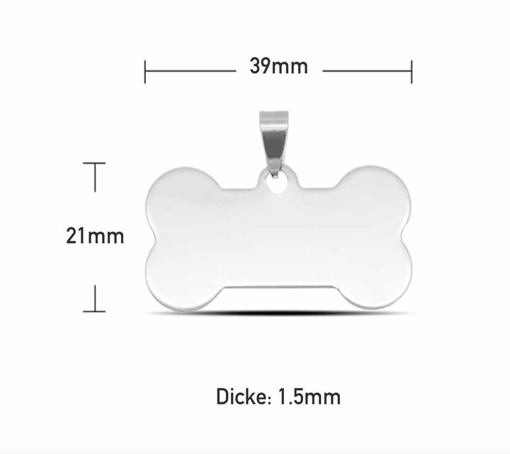 Actual product image XTool Bone-Shaped Stainless Steel Dog Tag - 10 pcs