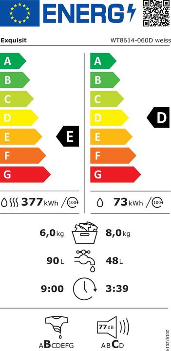 Label énergétique Exquisit WT8614-060D