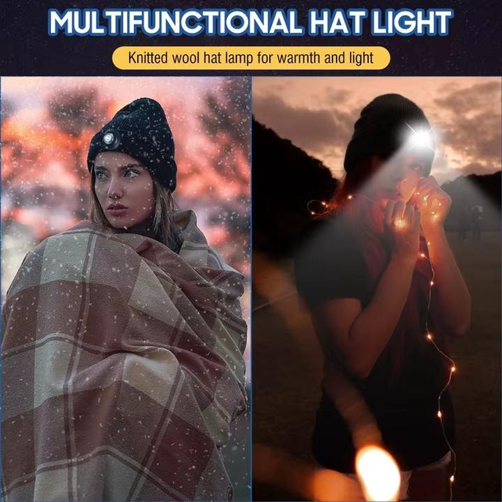 Image du produit Boruit Bonnet chaud d'hiver - lumière de phare rechargeable USB - 500LM