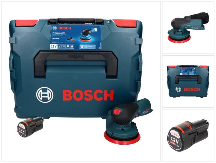 Produktbild Bosch Professional Bosch GEX 12V-125 Professional Akku Exzenterschleifer 12 V 125 mm Brushless + 1x Akku 3,0 Ah + L-Box (Exzenterschleifer)