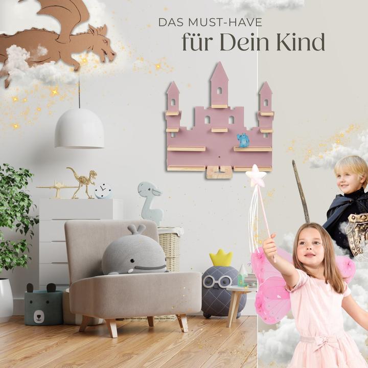Image du produit tectake Étagère murale MyLittleStory Princess Castle, jusqu'à 22 Tonies