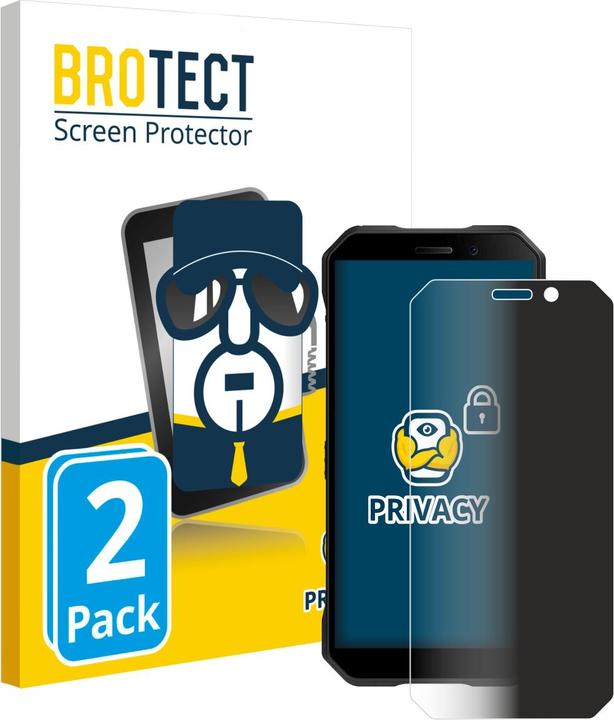 Productafbeelding BROTECT Anti-spionnetje privacyfolie Beschermfolie tegen blauw licht (2 Stuk, Doogee S61)
