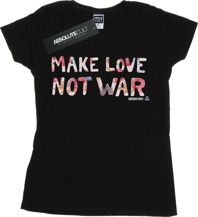 Actual product image Woodstock Womens/Ladies Make Love Not War Floral Cotton T-Shirt (M)