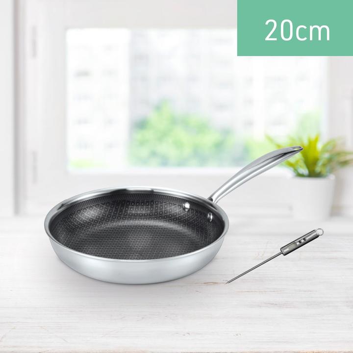 Immagine prodotto Livington Padella per la colazione Titan Pan (20 cm) (20 cm, Padella per friggere, Pentola, Casseruola con manico, Acciaio inossidabile)