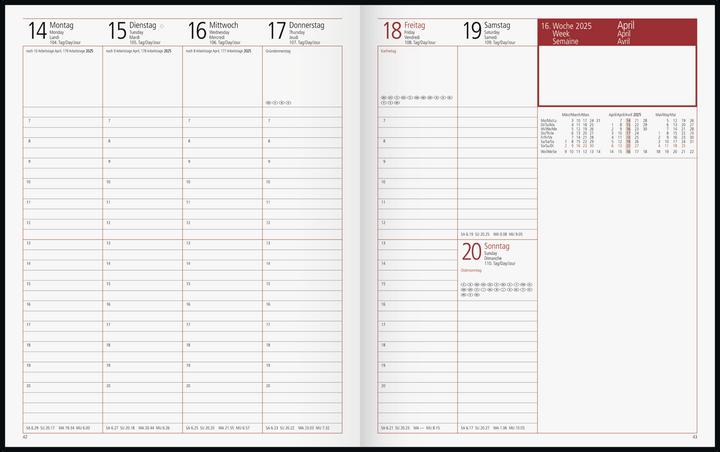 Image du produit rido/idé 7024074905 Book Calendar Model Manager Calendar TM (2025)| 2 pages = 1 semaine| 205 × 26 (Anglais, Français, Allemand)