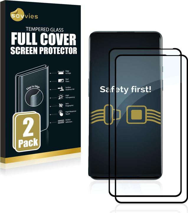 Actual product image Savvies Full-screen armoured glass screen protector (2 Piece, OnePlus 9)