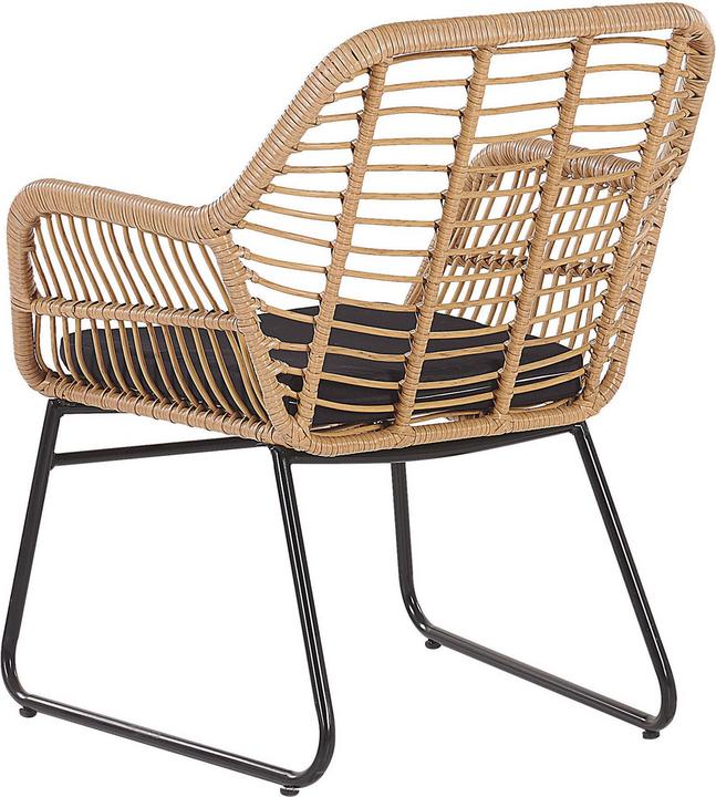Produktbild Beliani Lounge Set Rattan natürlich 4-Sitzer Auflagen schwarz MINORI